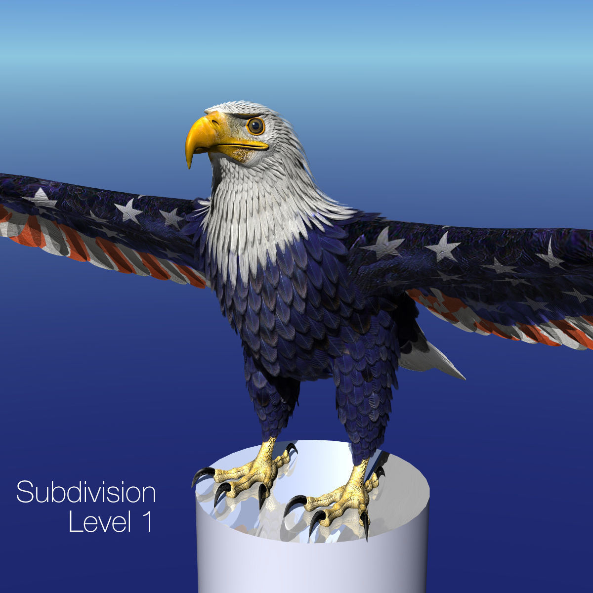 Bald Eagle 2 Stars And Stripes 3D model_28