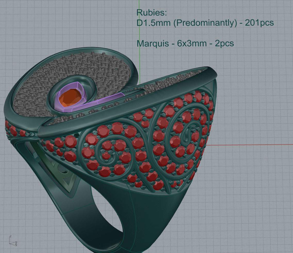 Half apple ring - original  3D print model_8
