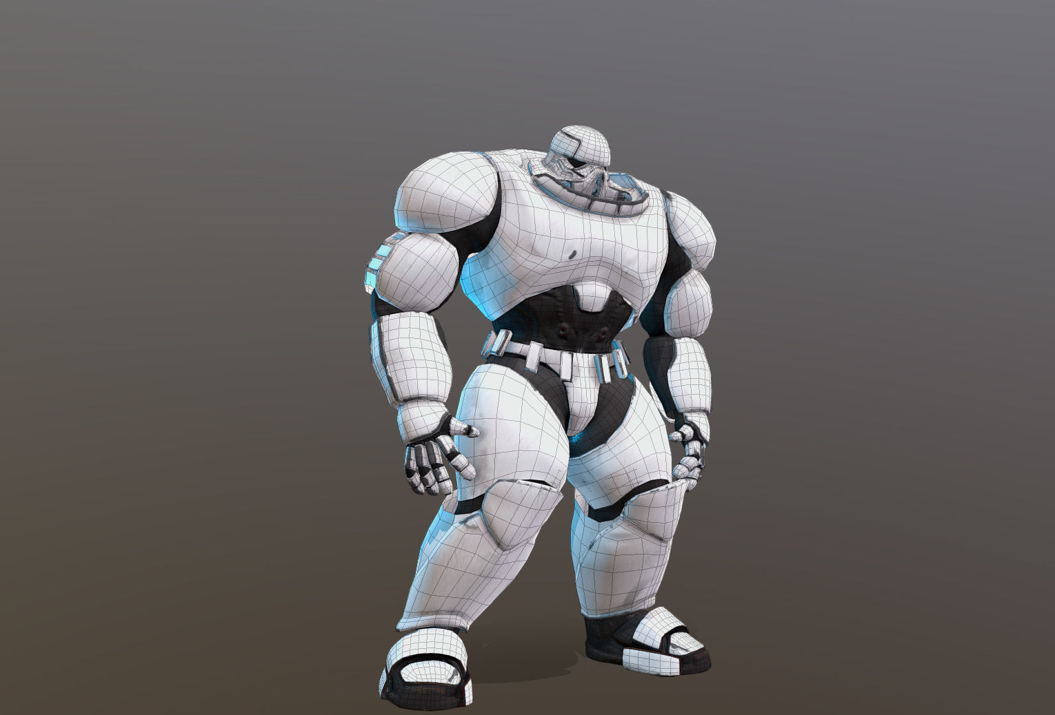 stomtobt003 humanoid robot Low-poly 3D model_4
