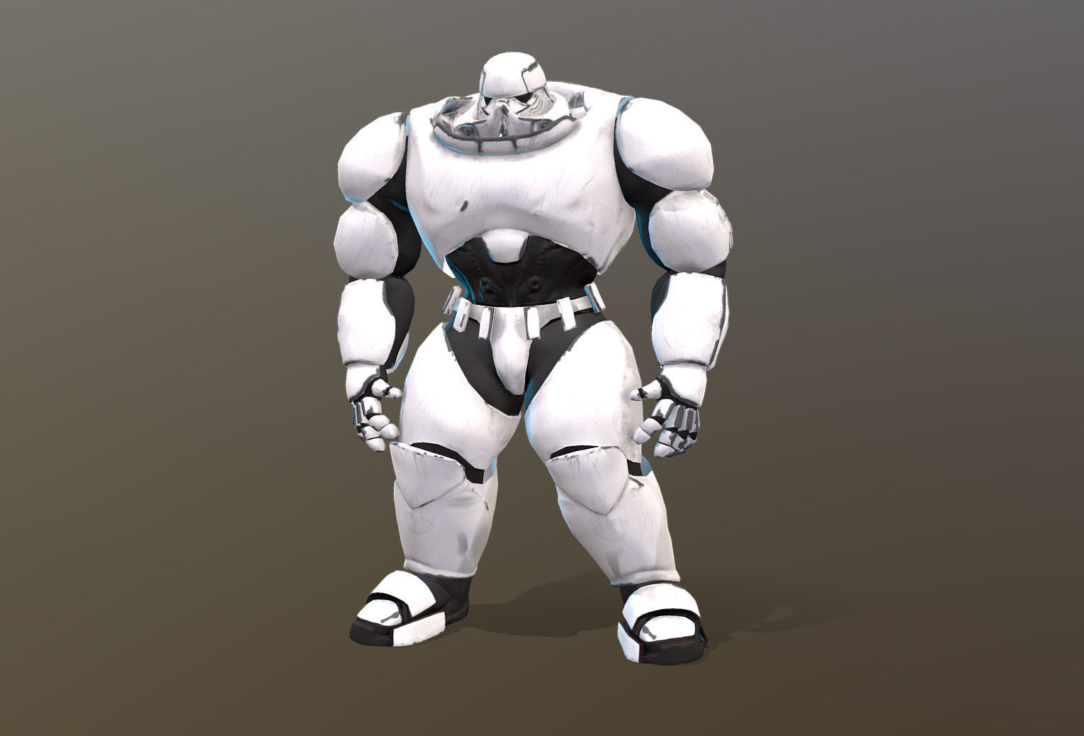 stomtobt003 humanoid robot Low-poly 3D model_2