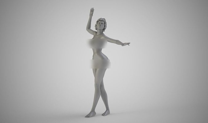 Dancing Short Hair Woman 3D print model