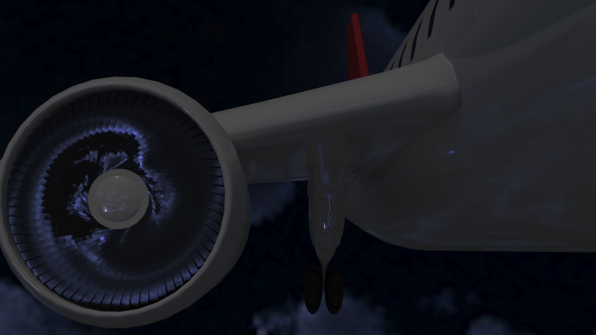 Aircraft LowPoly passenger airplane flying in sky Low-poly 3D model_7