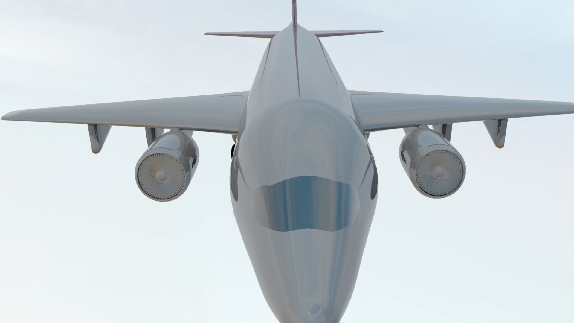 Aircraft LowPoly passenger airplane flying in sky Low-poly 3D model_16