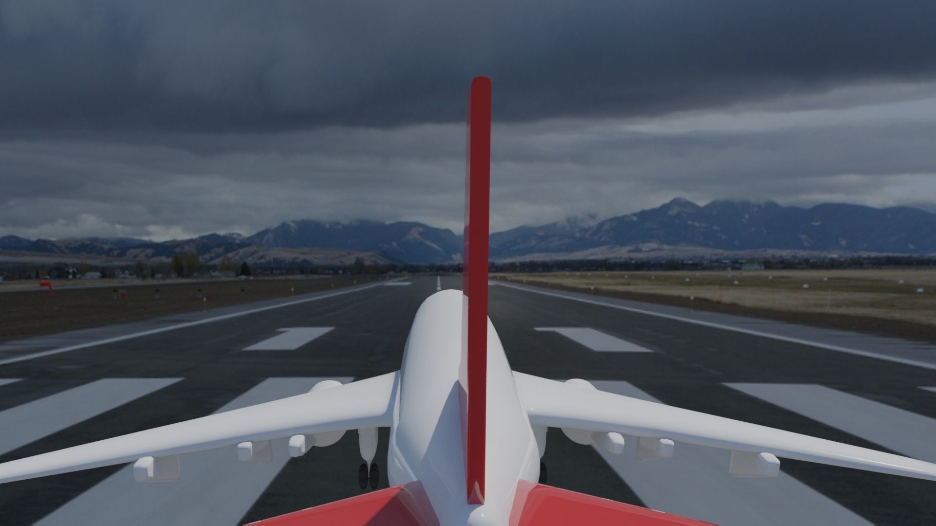 Aircraft LowPoly passenger airplane flying in sky Low-poly 3D model_9