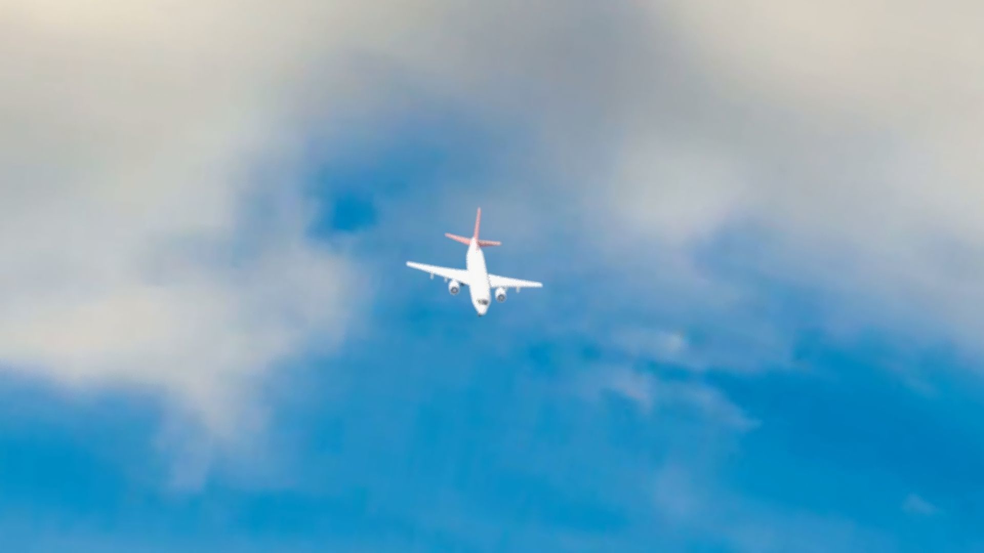 Aircraft LowPoly passenger airplane flying in sky Low-poly 3D model_17