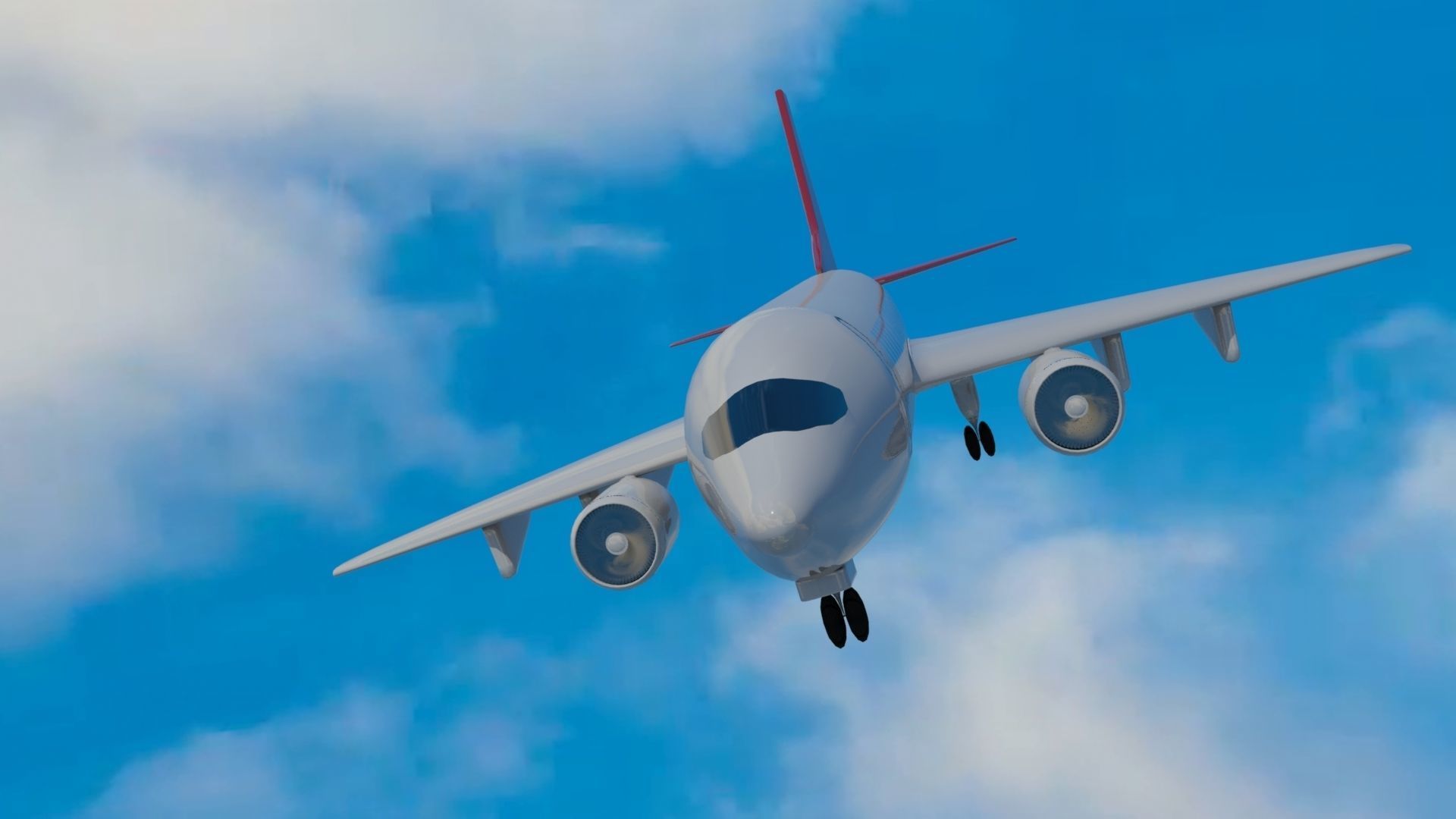 Aircraft LowPoly passenger airplane flying in sky Low-poly 3D model_13