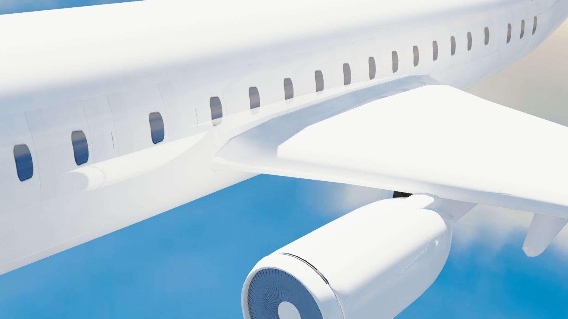 Aircraft LowPoly passenger airplane flying in sky Low-poly 3D model_19