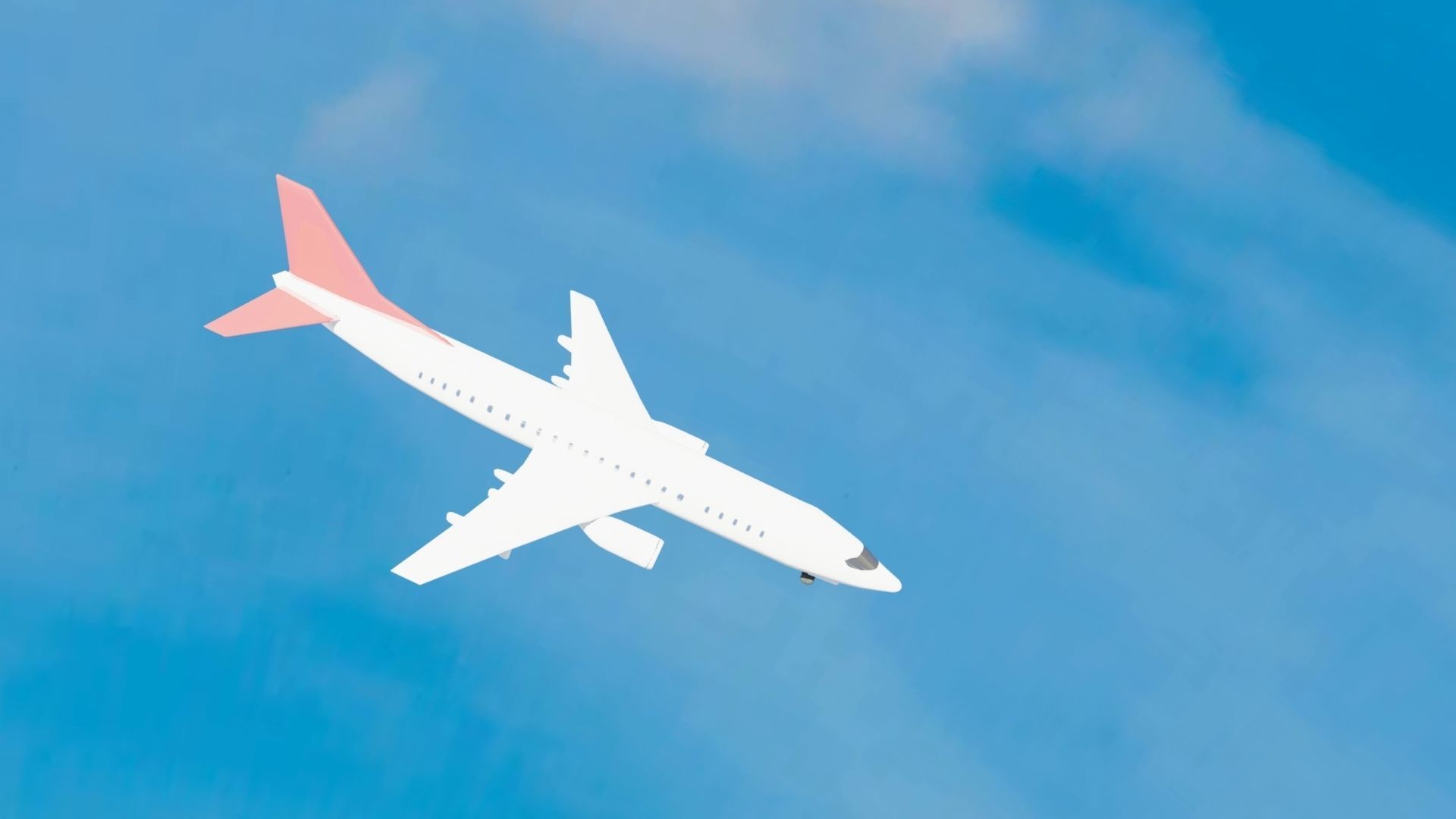 Aircraft LowPoly passenger airplane flying in sky Low-poly 3D model_18