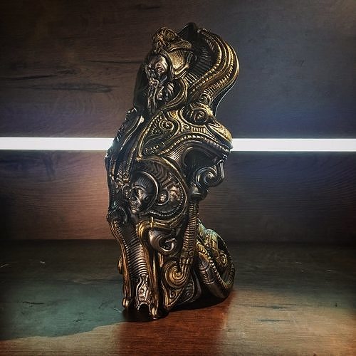 Stasis bronze statue on wooden table 3D print model