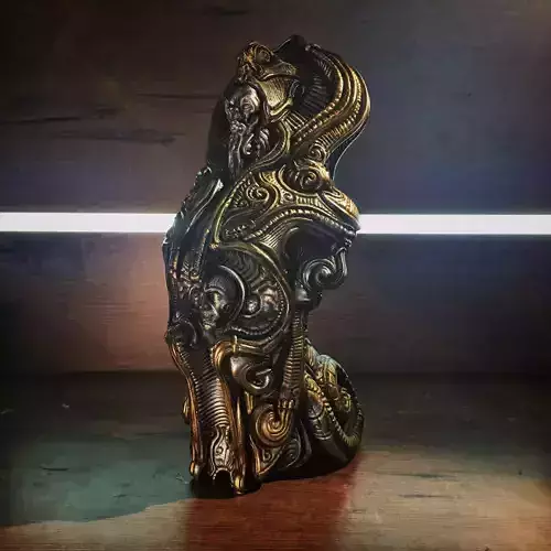 Stasis bronze statue on wooden table 3D print model
