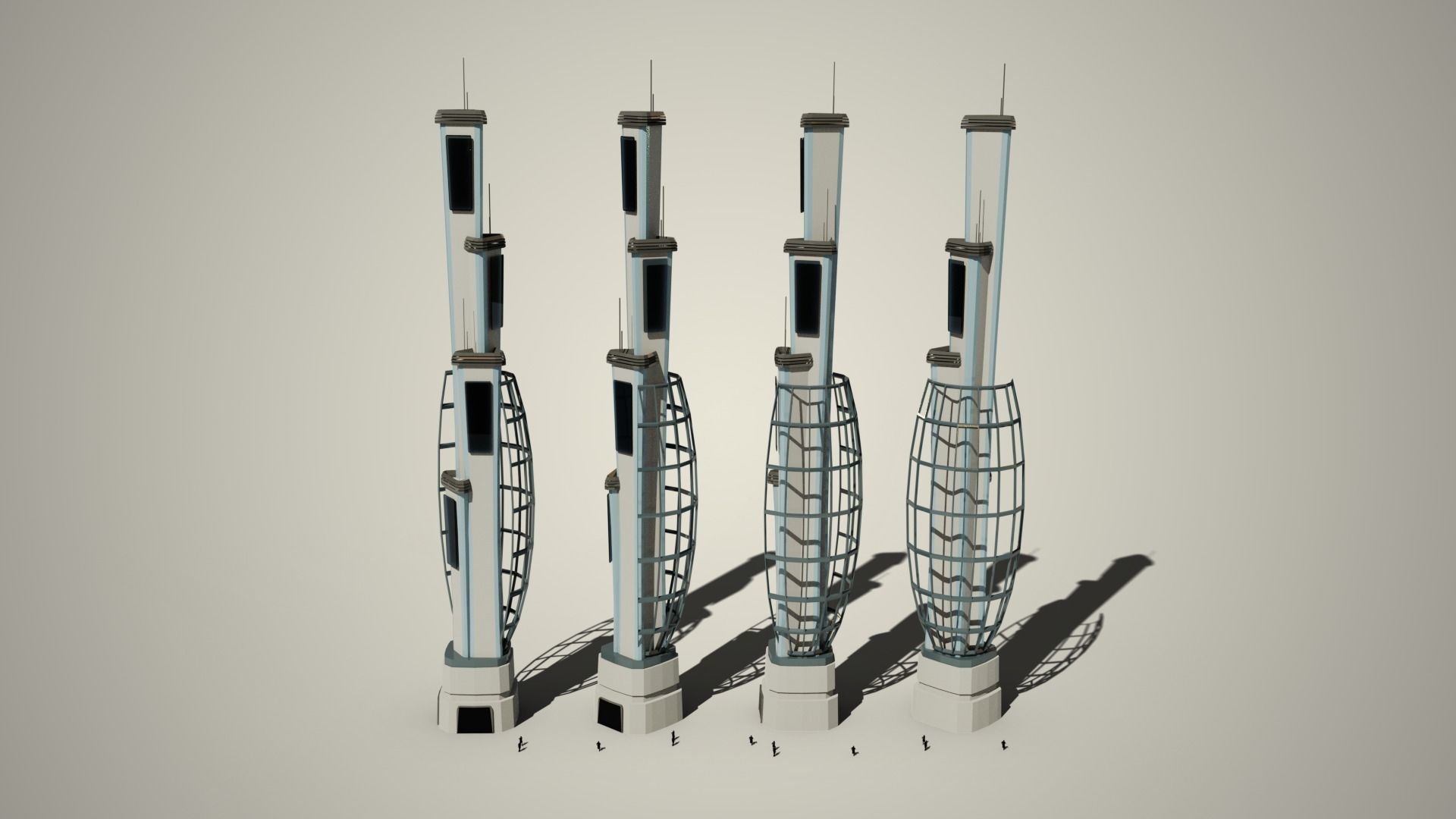 Iso Tower11 Low-poly 3D model_1