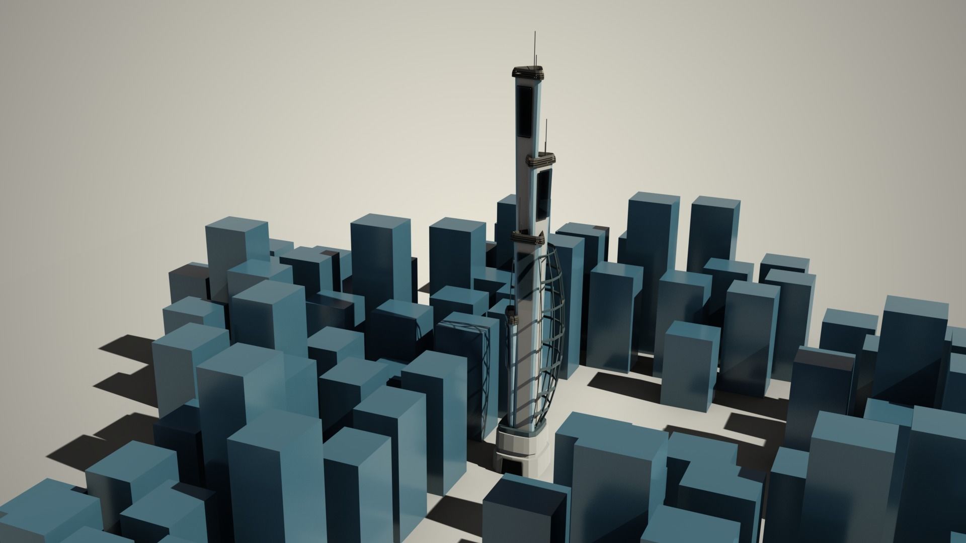 Iso Tower11 Low-poly 3D model_2