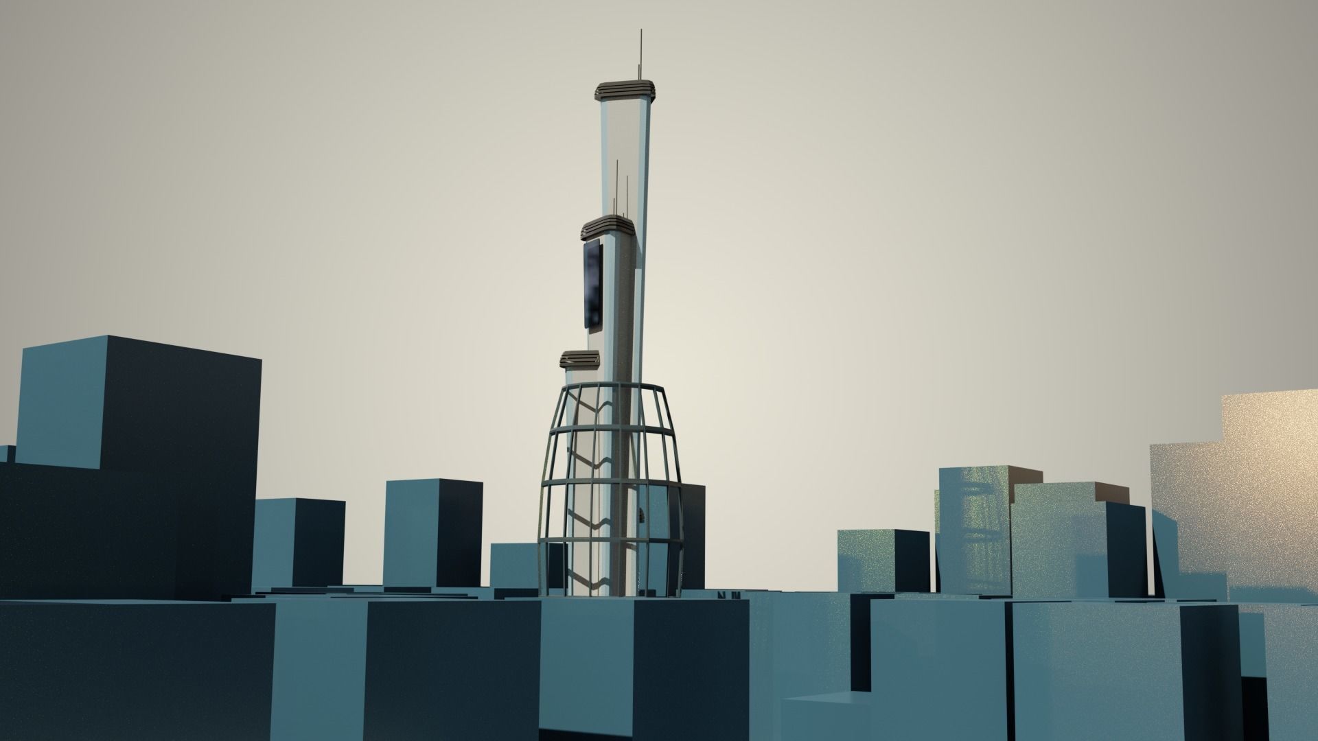 Iso Tower11 Low-poly 3D model_3