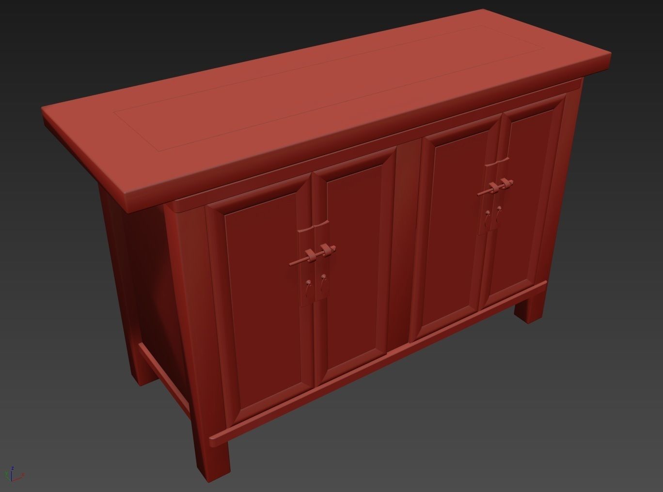 Commode 1 cabinet with two doors 3D model_3