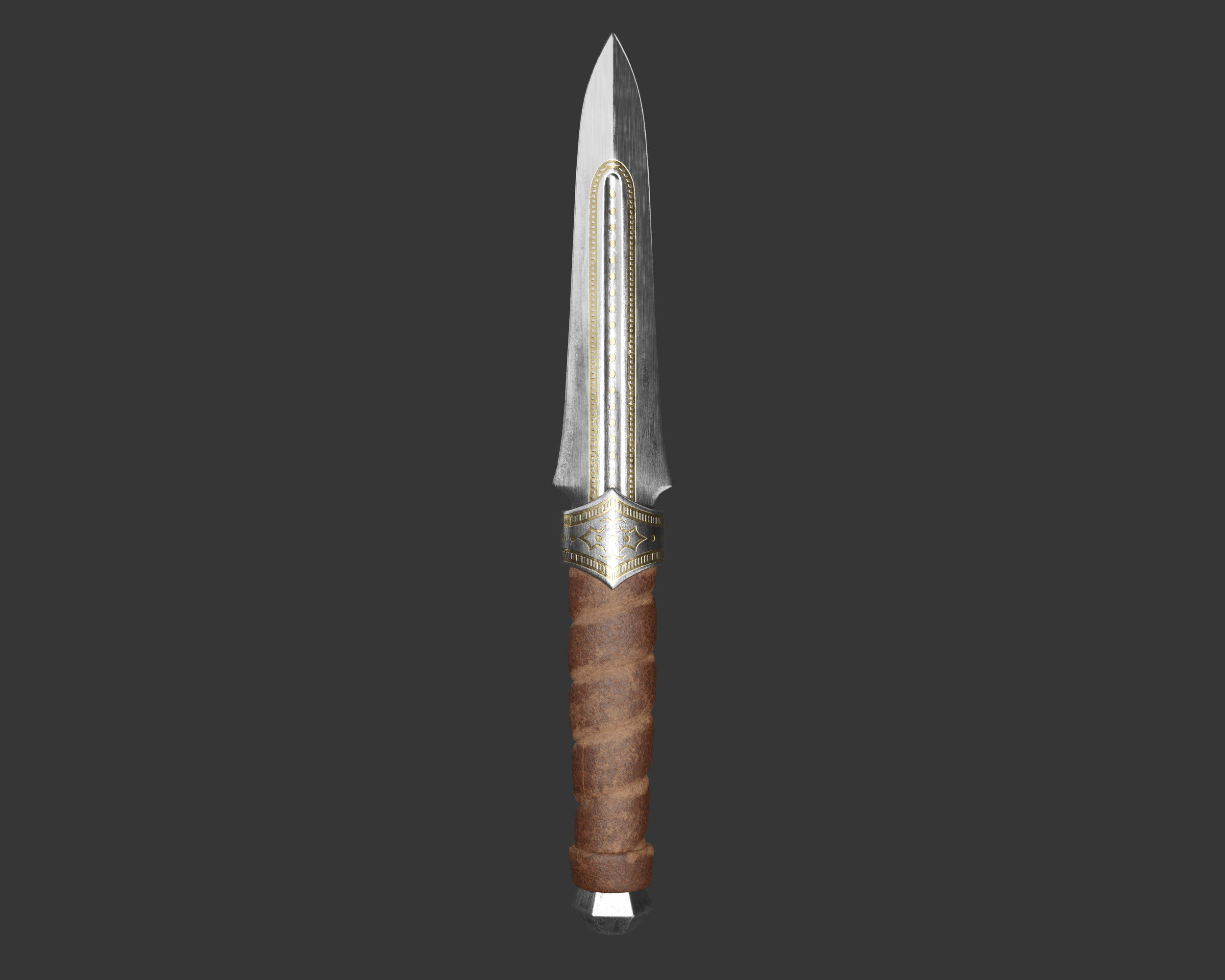 Medieval Noble Weapon Knife Low-poly 3D model_3