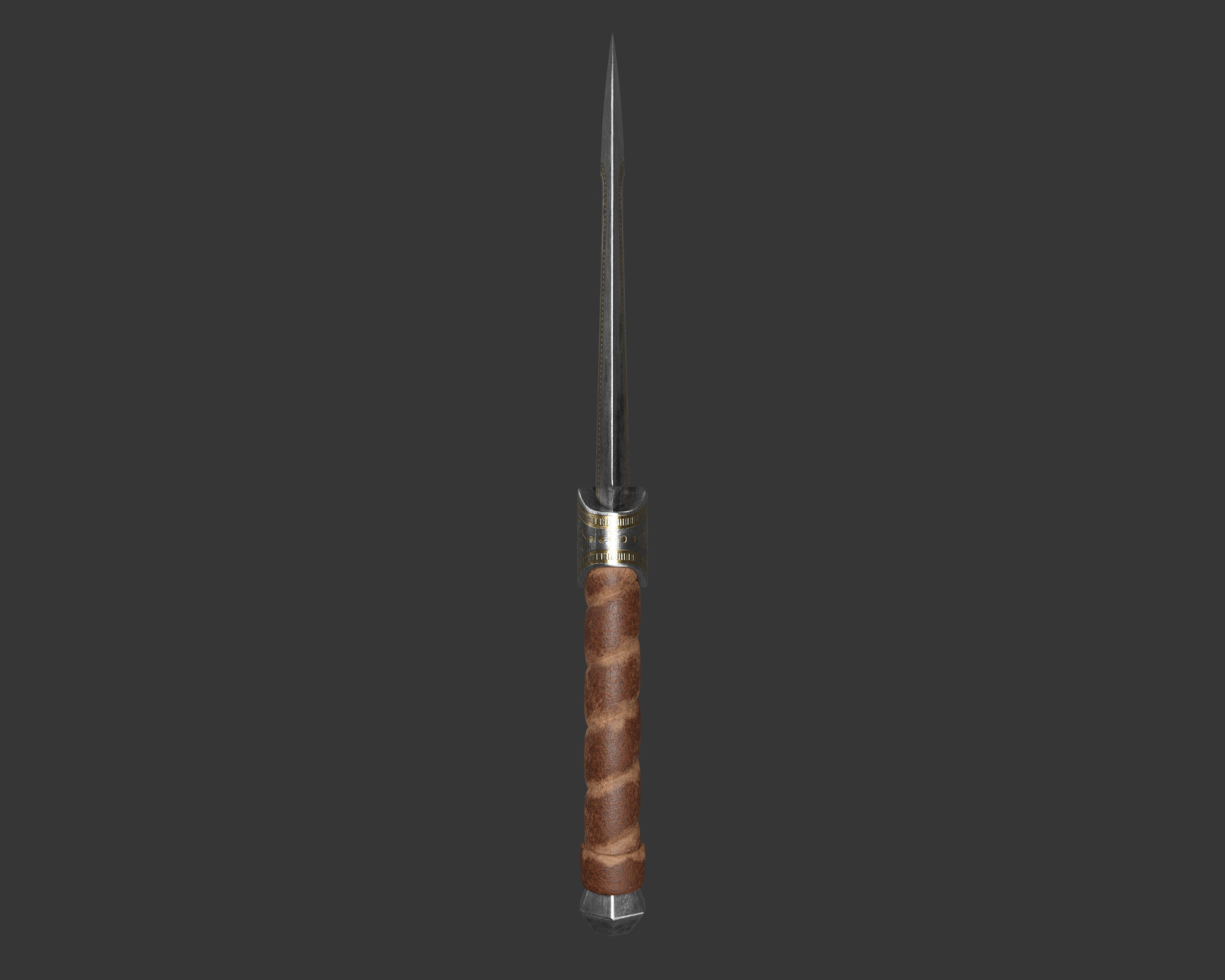 Medieval Noble Weapon Knife Low-poly 3D model_6