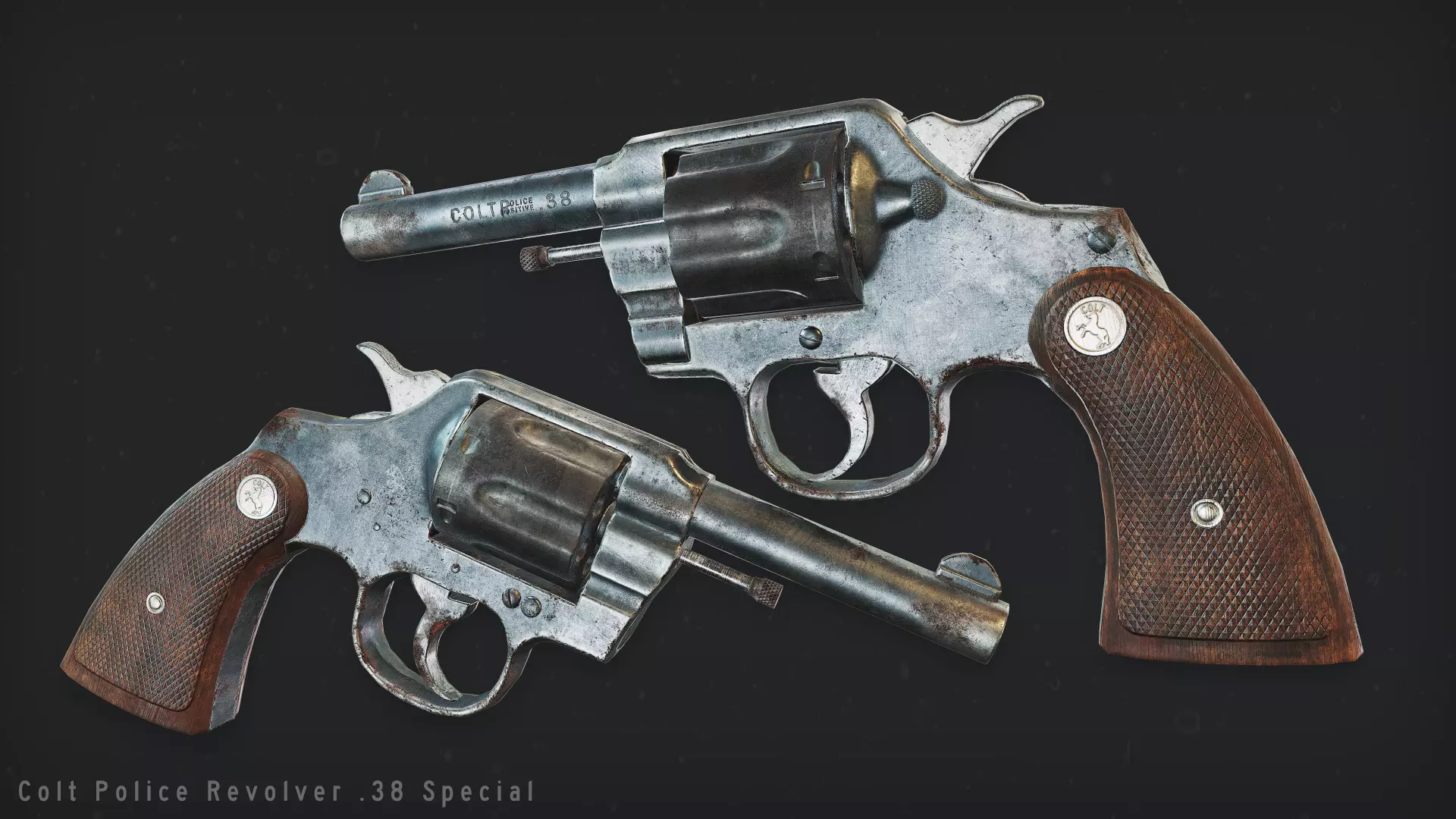 Colt Police Revolver Free low-poly 3D model