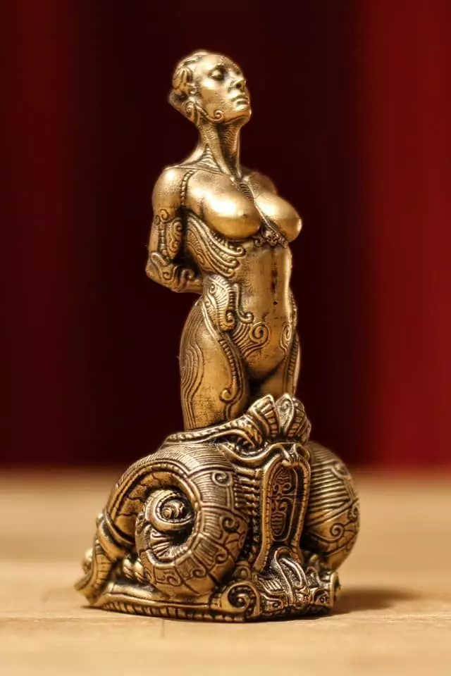 Bound bronze statue of woman 3D print model