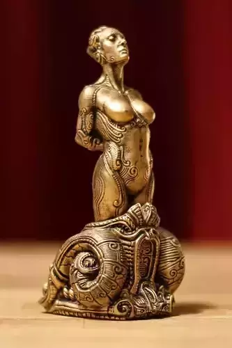 Bound bronze statue of woman 3D print model