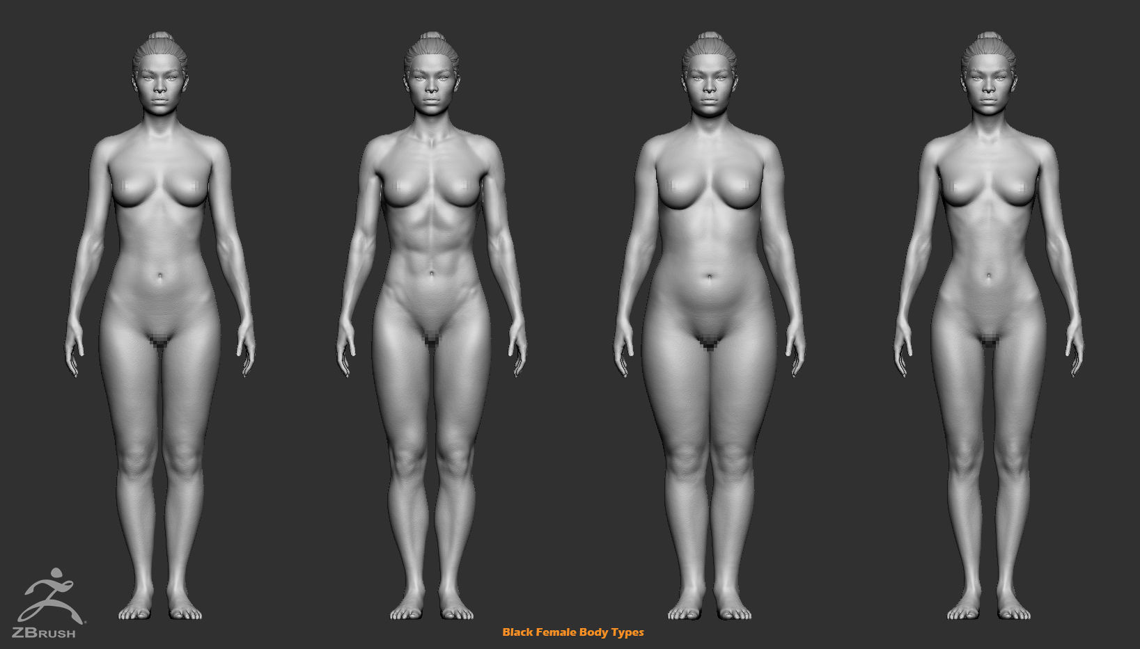 Custom Human Basemesh Set 3D Model Collection_8