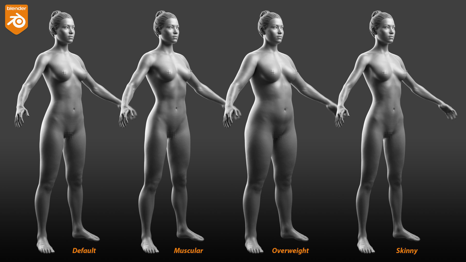 Custom Human Basemesh Set 3D Model Collection_44