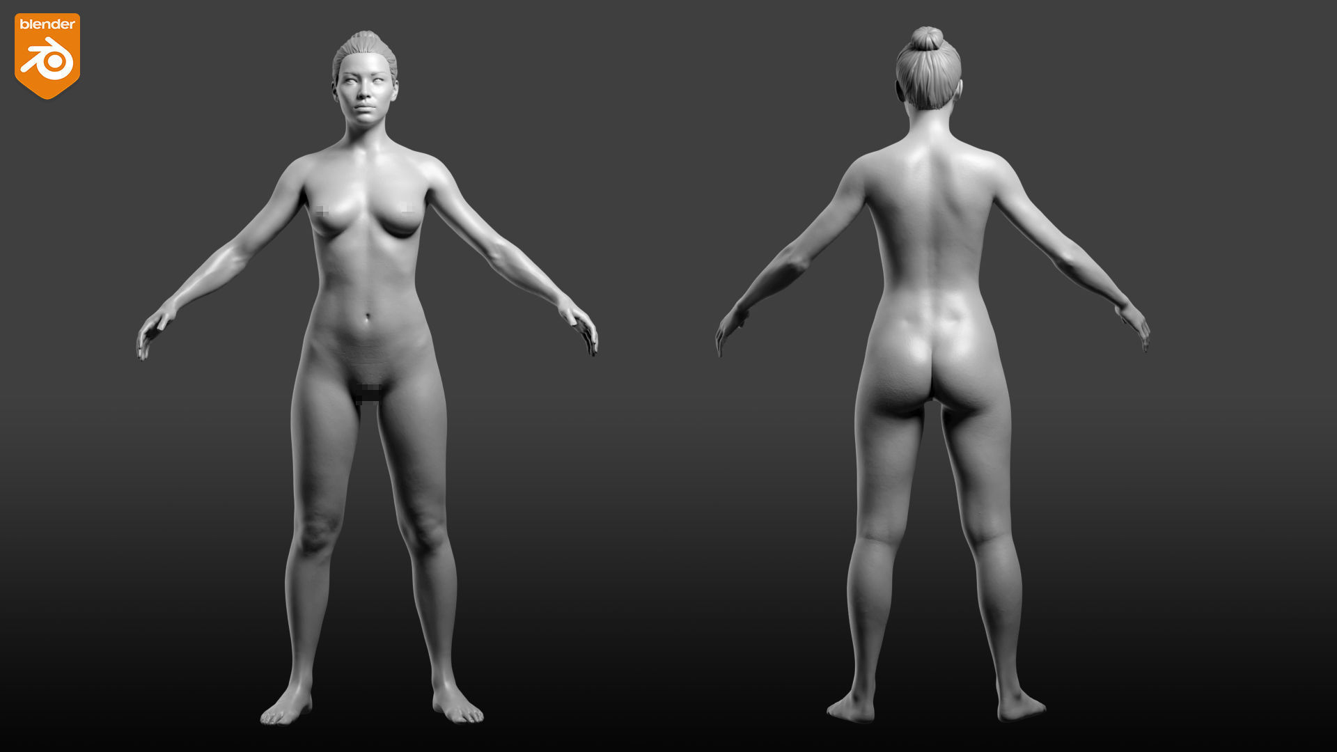 Custom Human Basemesh Set 3D Model Collection_48