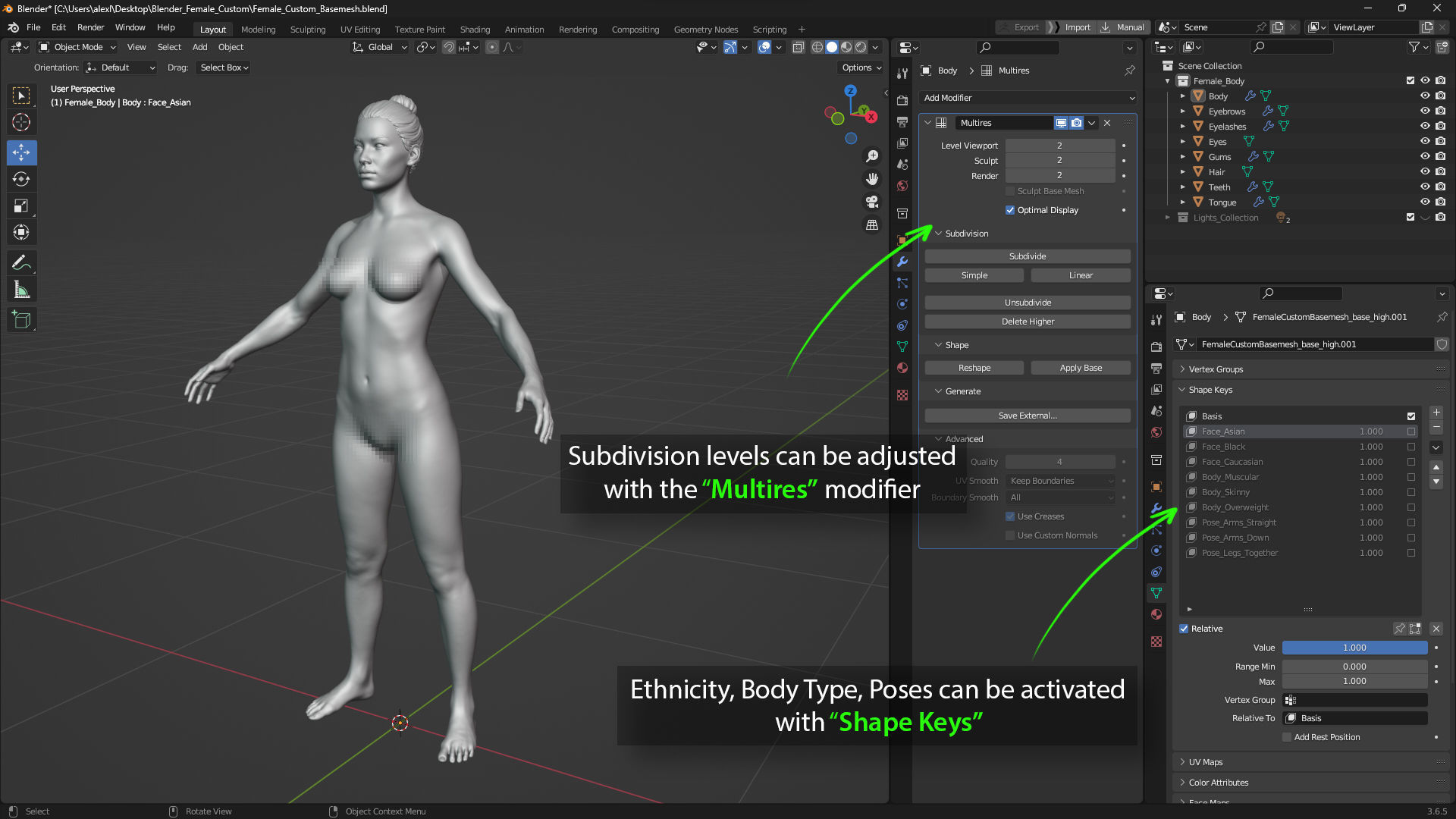Custom Human Basemesh Set 3D Model Collection_56