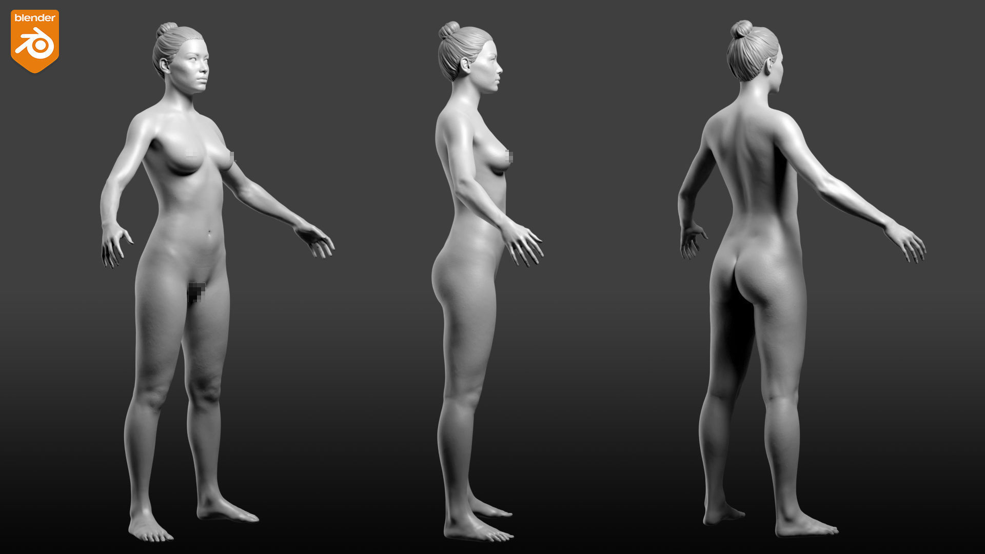 Custom Human Basemesh Set 3D Model Collection_49