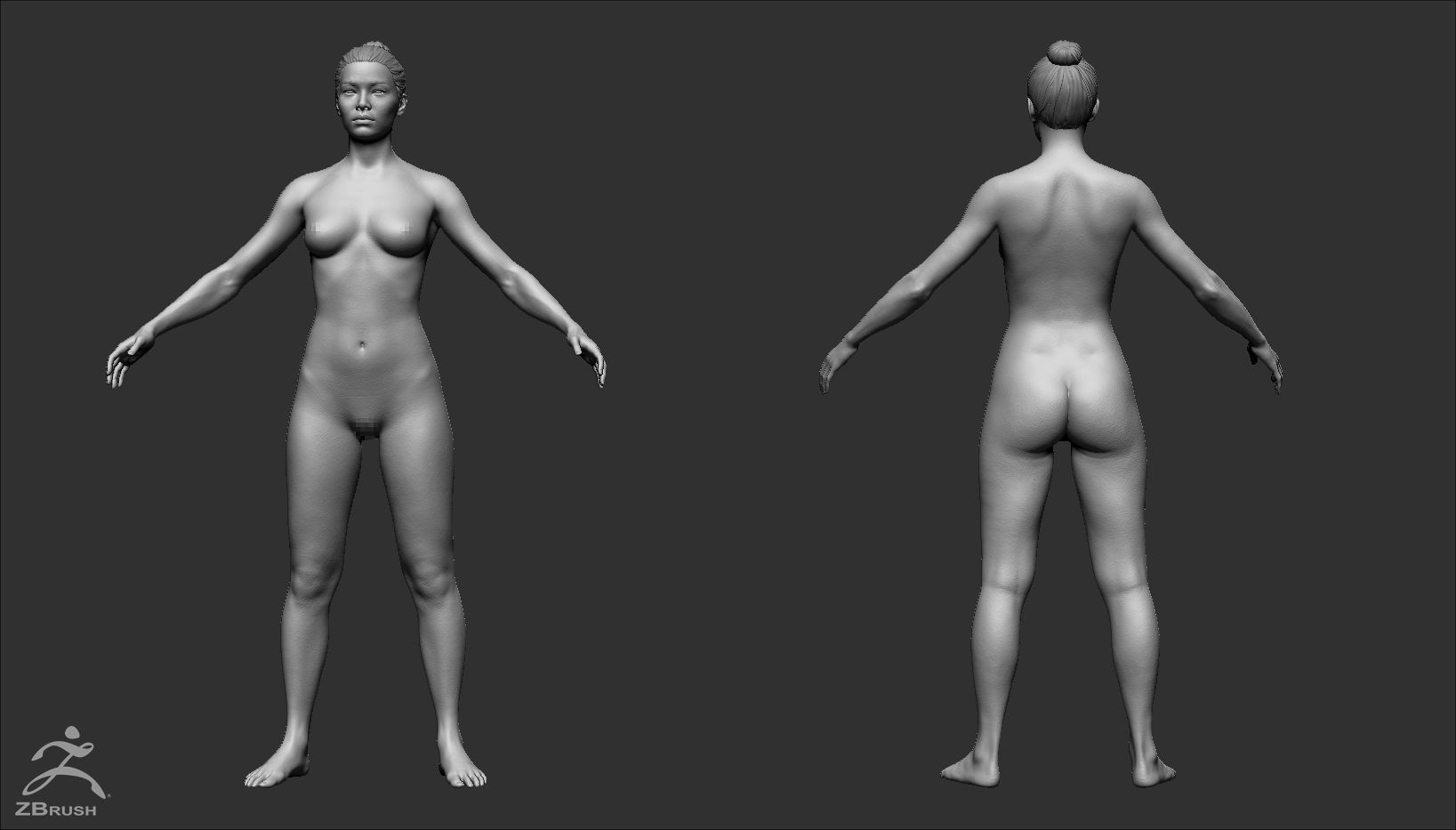 Custom Human Basemesh Set 3D Model Collection_11