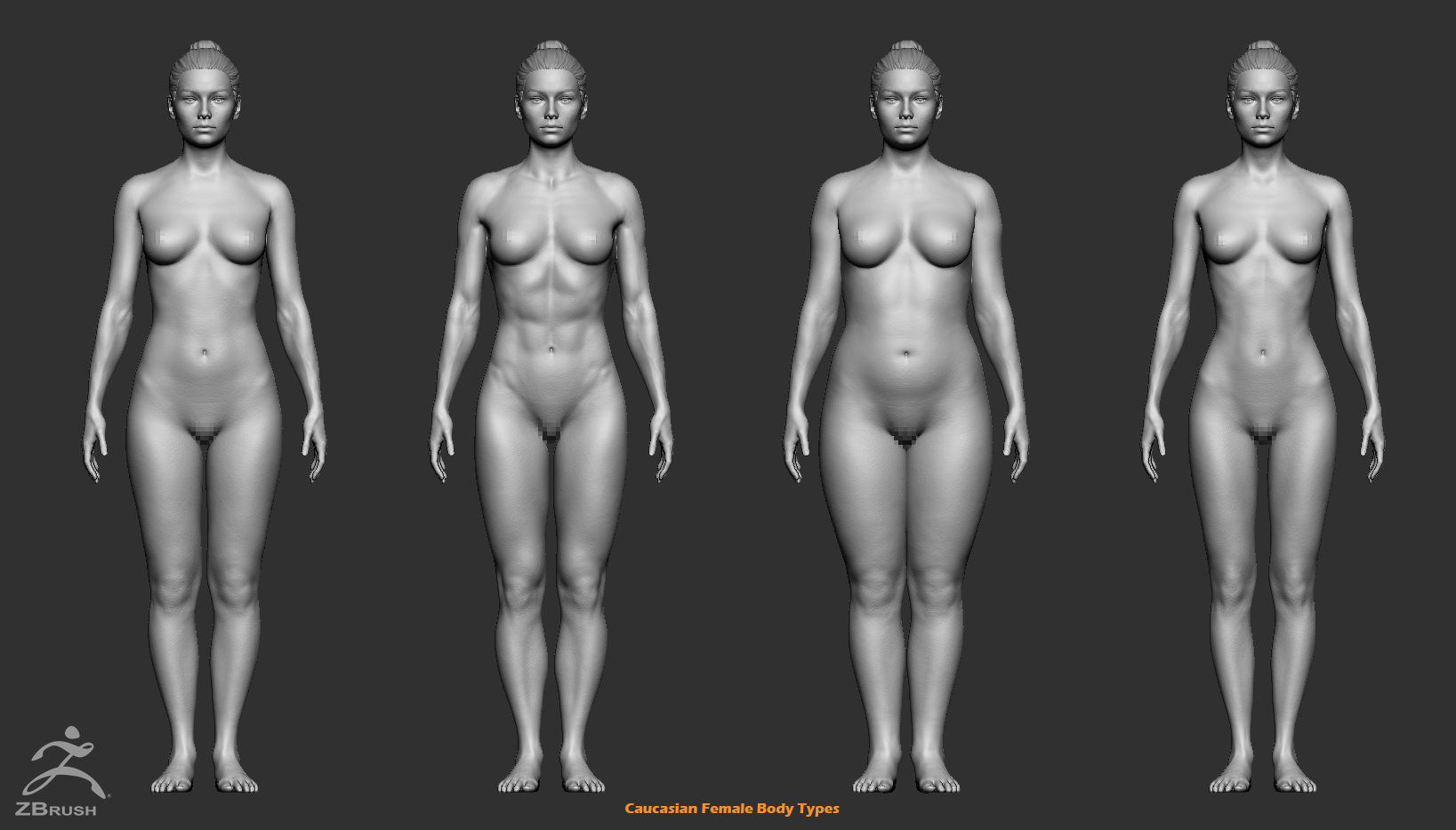 Custom Human Basemesh Set 3D Model Collection_9