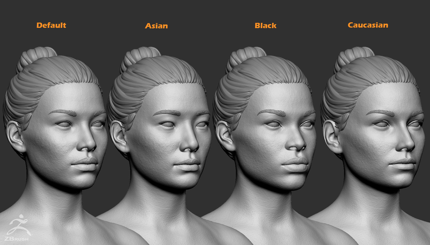 Custom Human Basemesh Set 3D Model Collection_4