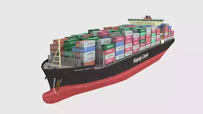 Container Ship Lowpoly