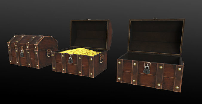 Treasure Chest Low-poly 3D model