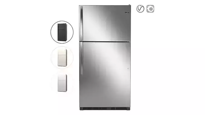 Whirlpool 33-inch Wide Top Freezer Refrigerator 3D model