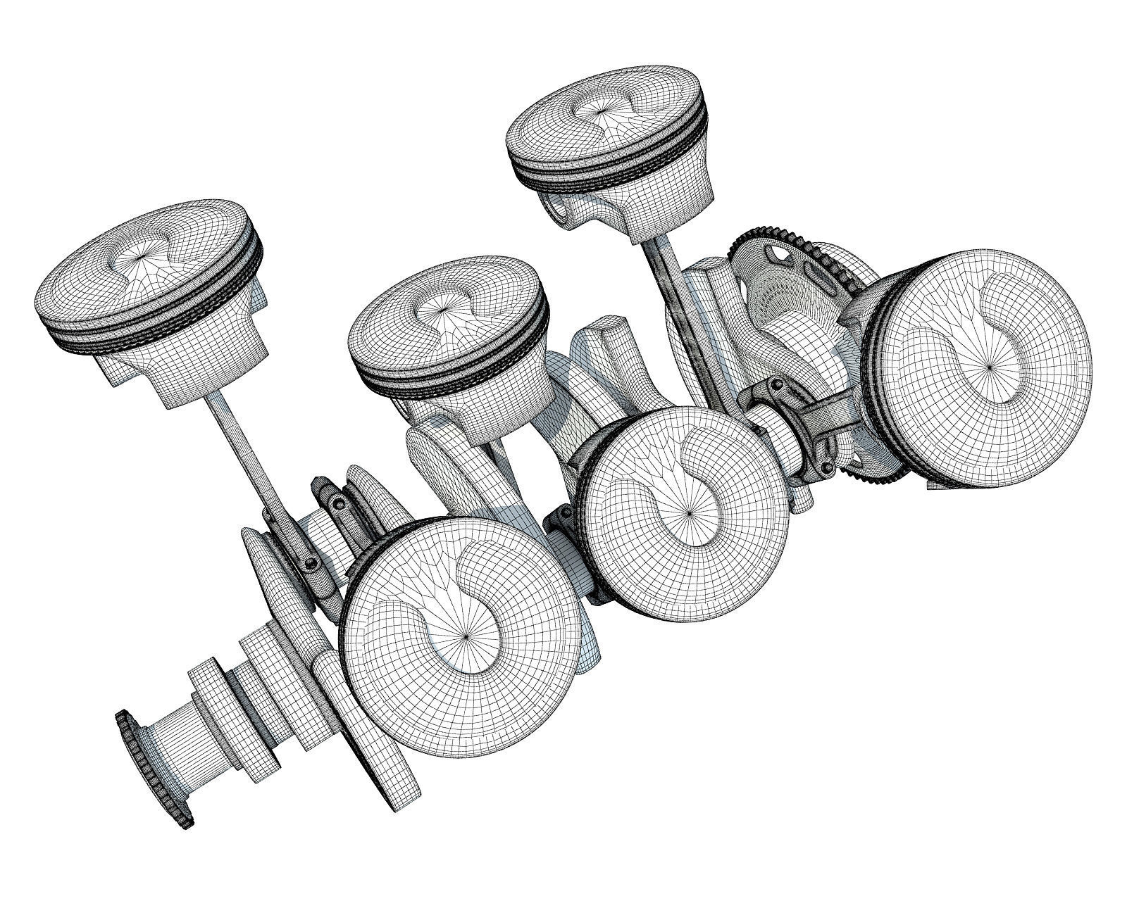 V6 Engine Cylinders 3D model_10