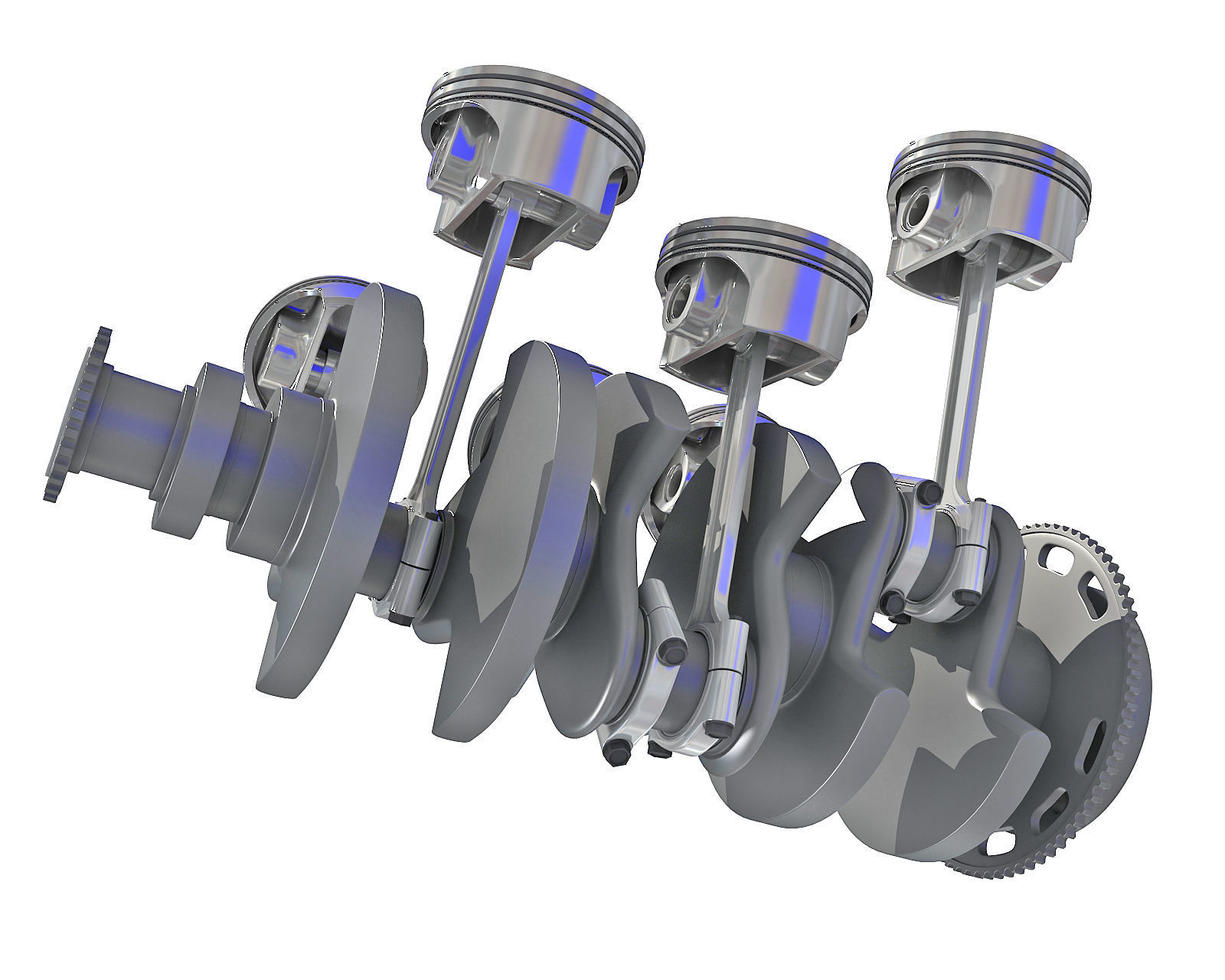 V6 Engine Cylinders 3D model_8