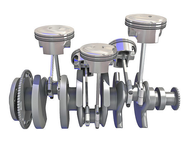 V6 Engine Cylinders 3D model