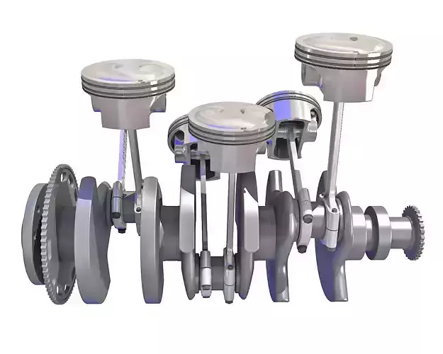 V6 Engine Cylinders 3D model