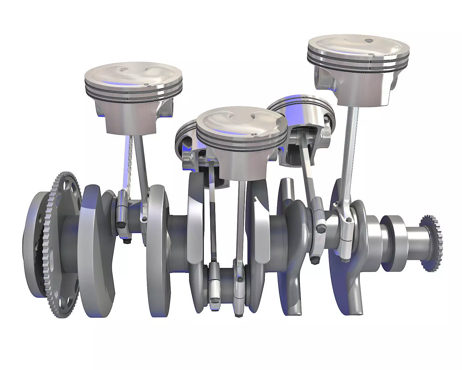 V6 Engine Cylinders 3D model_0