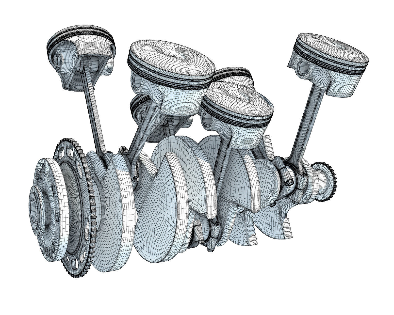 V6 Engine Cylinders 3D model_11