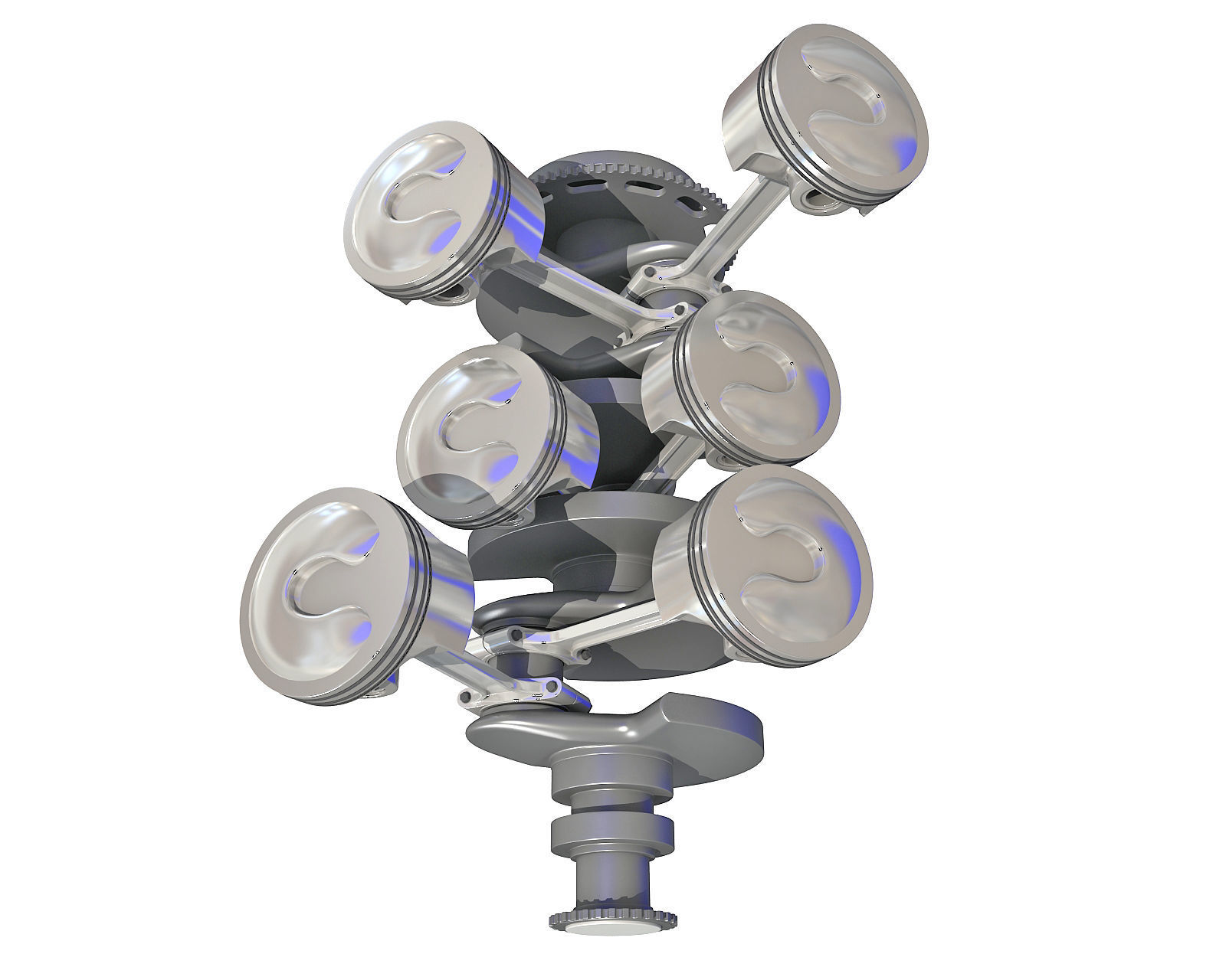 V6 Engine Cylinders 3D model_7