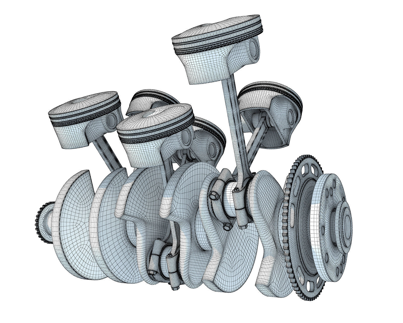 V6 Engine Cylinders 3D model_13