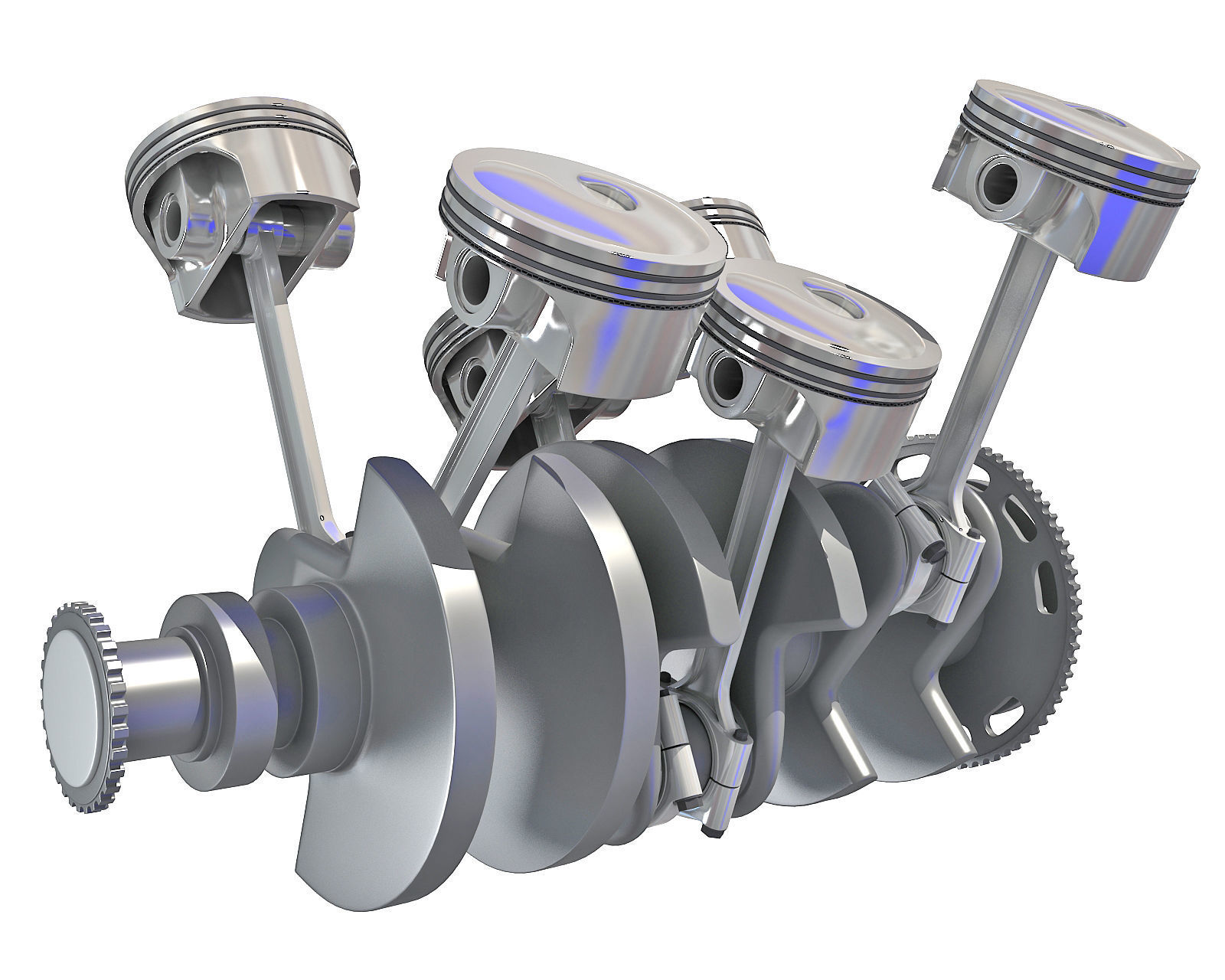 V6 Engine Cylinders 3D model_1