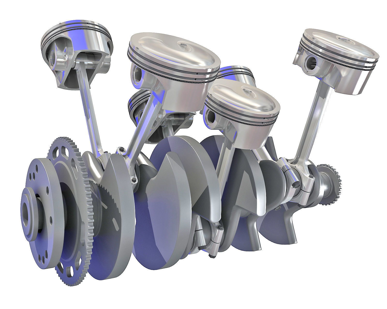 V6 Engine Cylinders 3D model_4