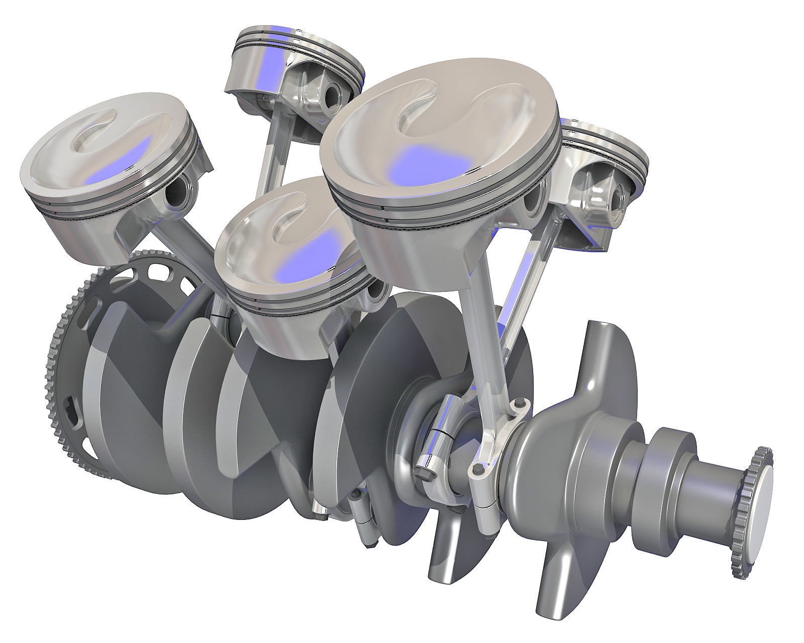 V6 Engine Cylinders 3D model_5
