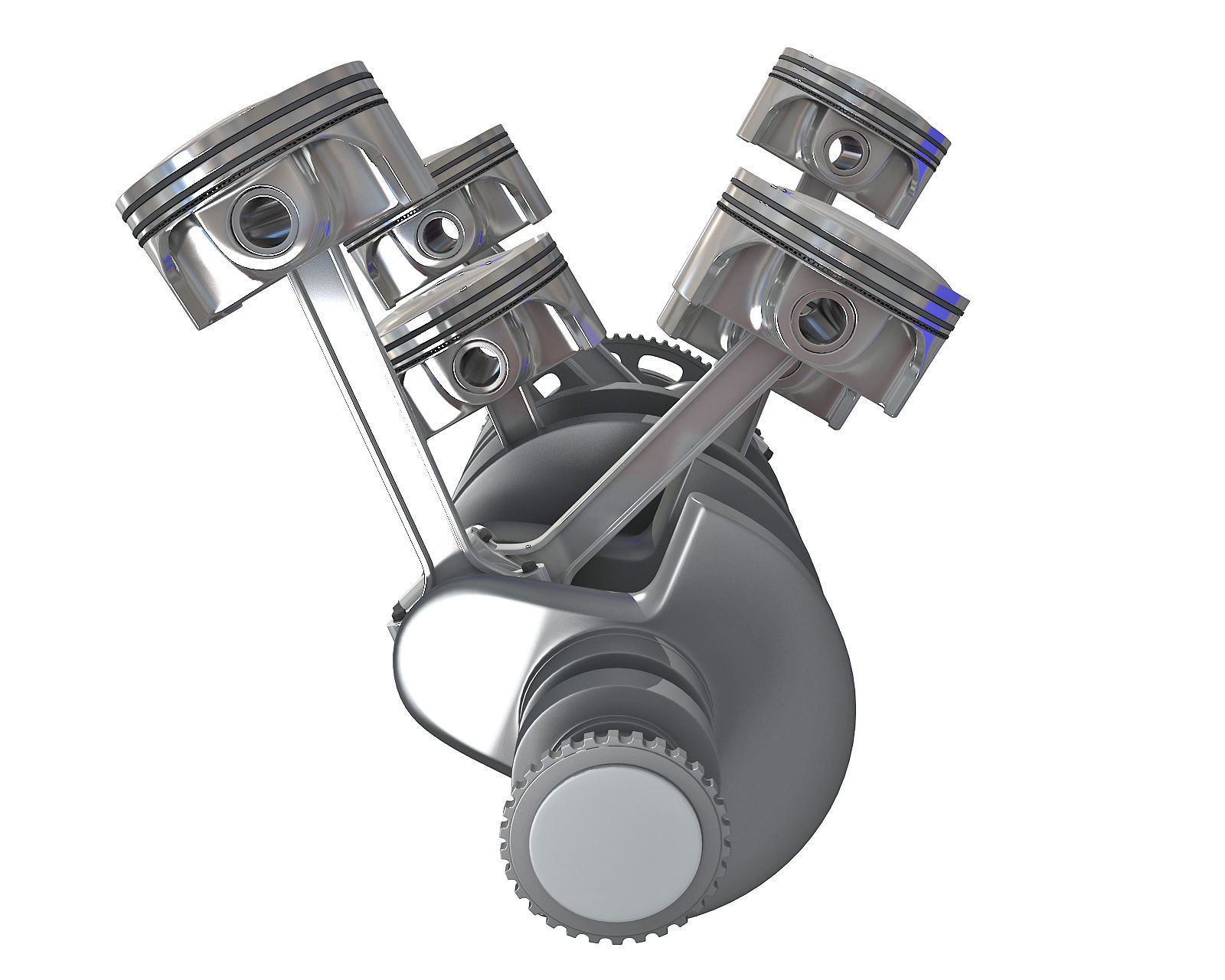 V6 Engine Cylinders 3D model_6