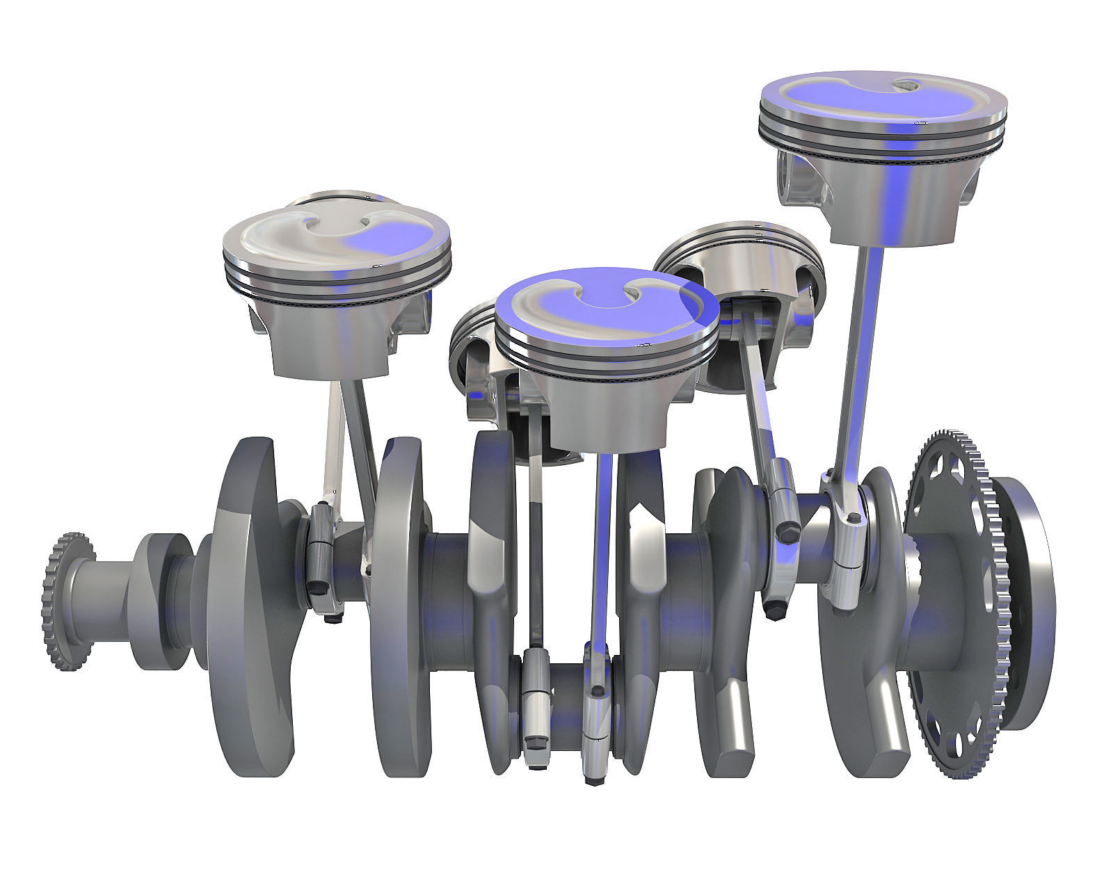 V6 Engine Cylinders 3D model_2