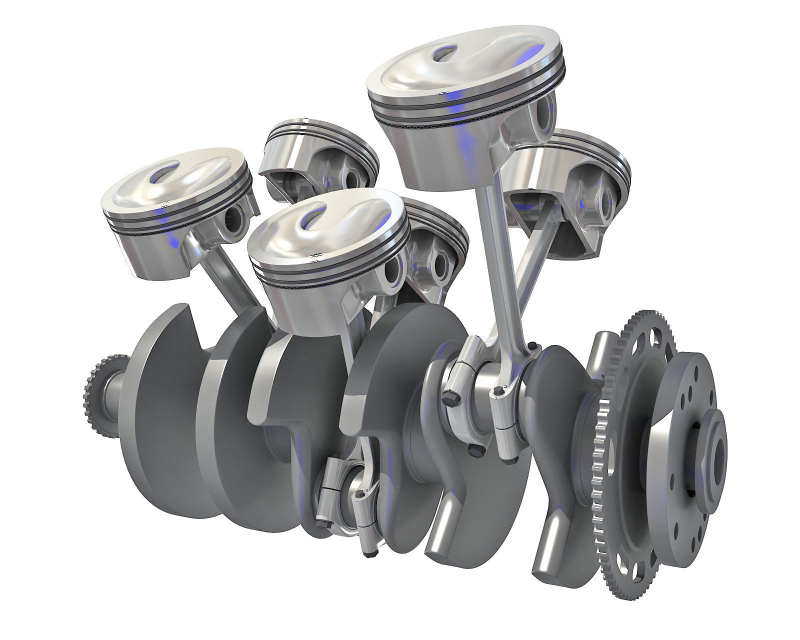 V6 Engine Cylinders 3D model_3