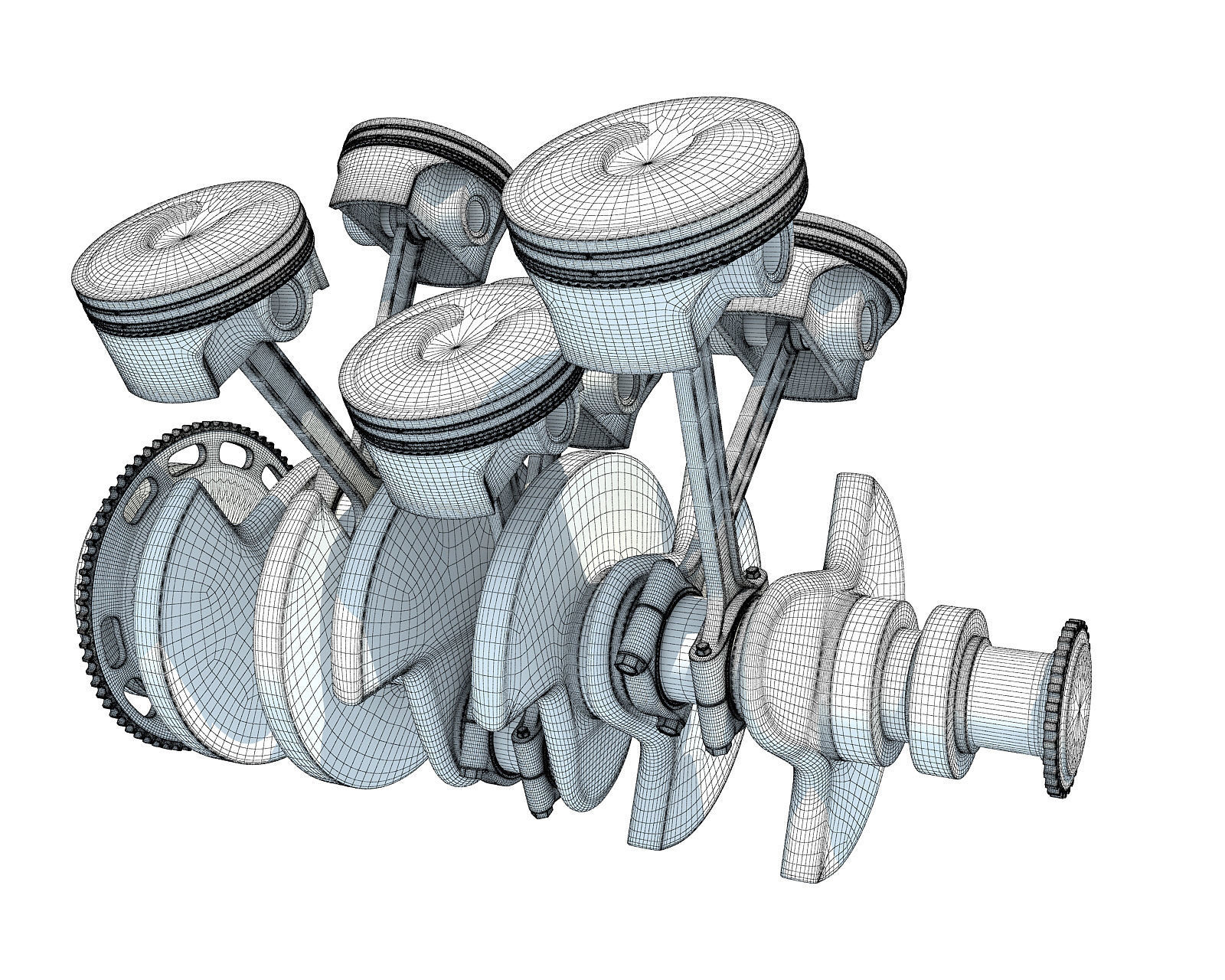V6 Engine Cylinders 3D model_12