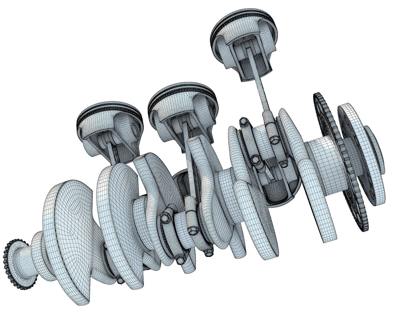 V6 Engine Cylinders 3D model_14